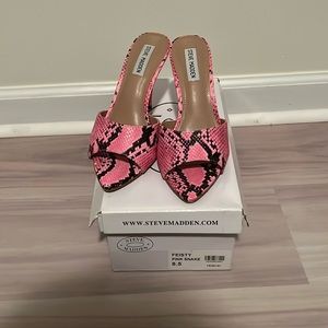 Steve Madden pink snake heel